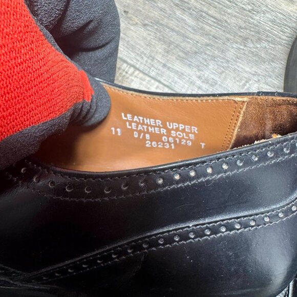 Bostonian Classics Black Leather Wingtip Oxfords Men's Size 11 - Picture 5 of 8